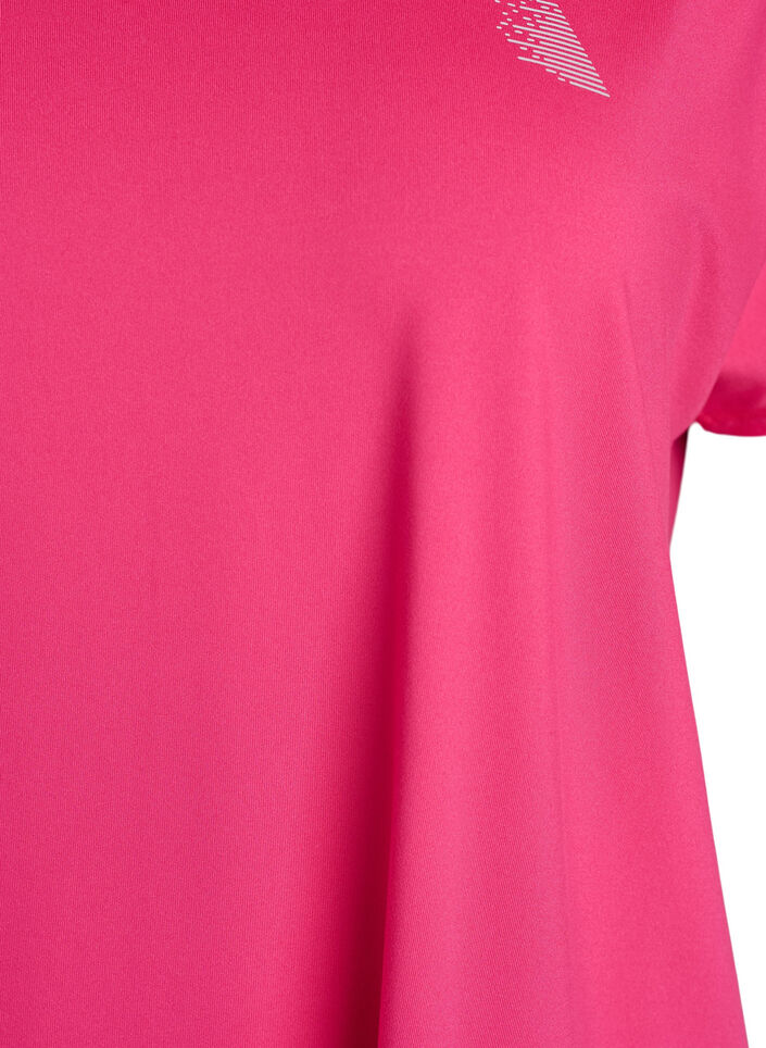 Kurzarm Trainingsshirt mit V-Ausschnitt, Pink, Packshot image number 2