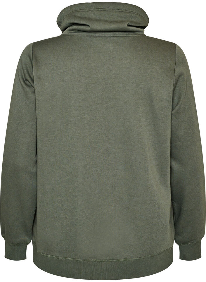 Sweatshirt mit Stehkragen und Taschen, Gr&uuml;n, Packshot image number 1