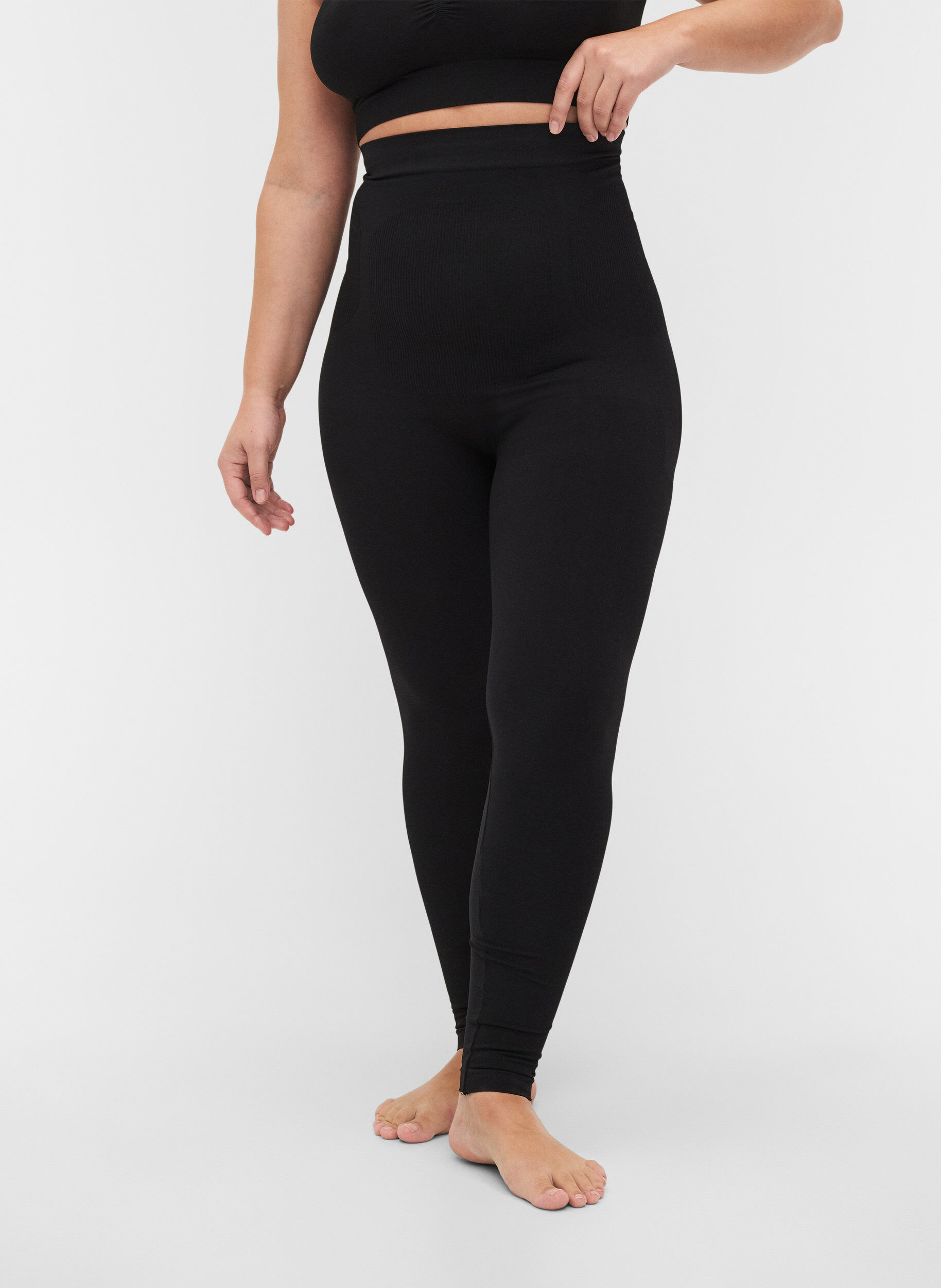 ZizziShapewear Leggings mit hoher Taille, Black, Model image number 2