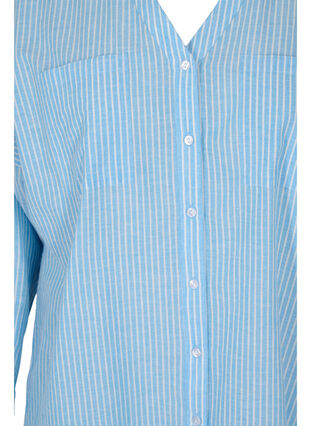 Gestreifte Hemdbluse aus 100% Baumwolle, Lichen Blue Stripe , Packshot image number 2