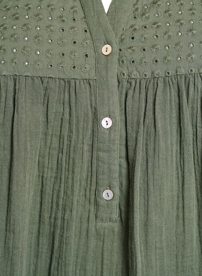 Tunika aus Baumwollmusselin mit Broderie Anglaise, Gr&uuml;n, Packshot image number 2