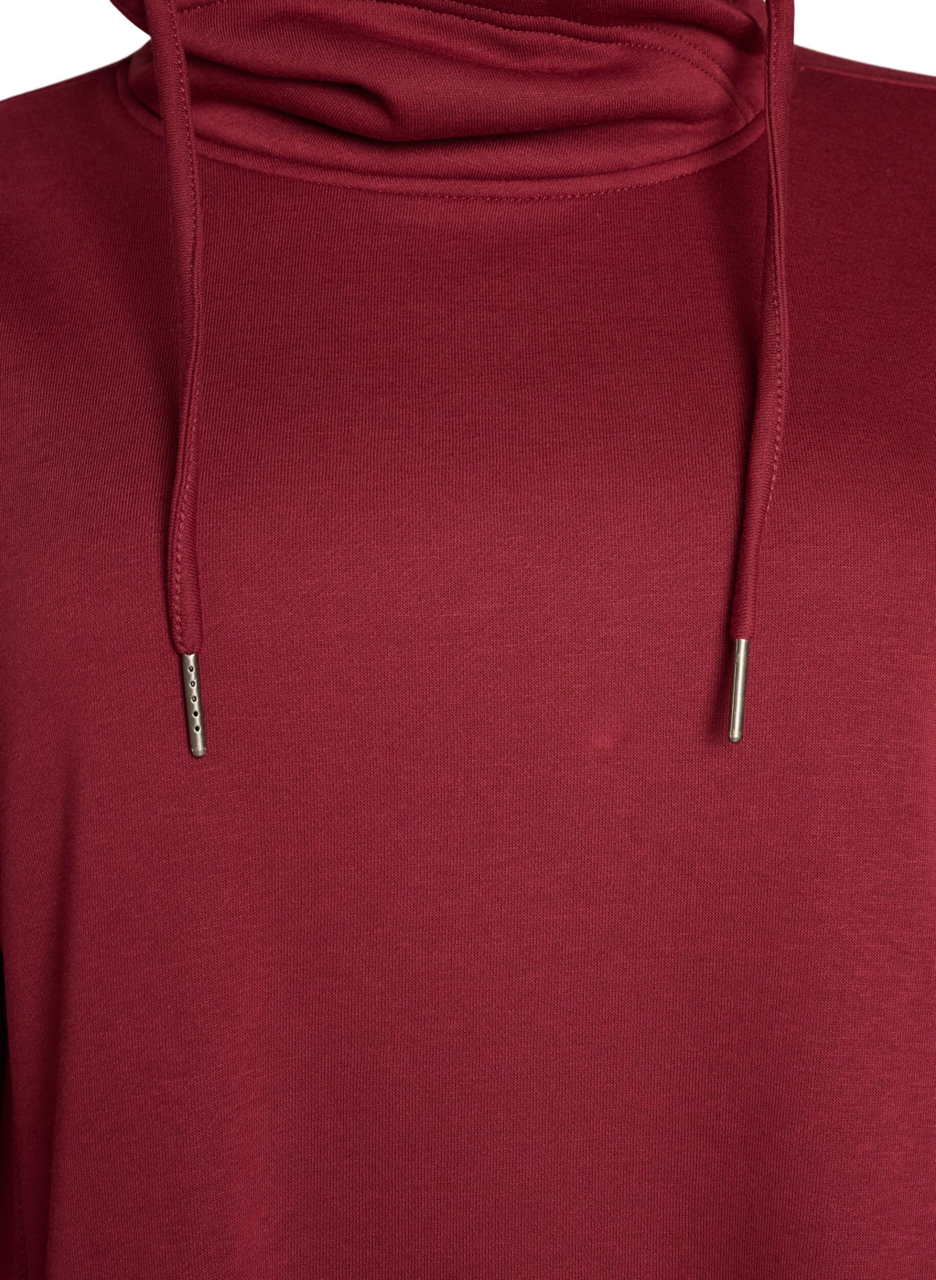 ZizziKurzes Sweatshirtkleid mit Stehkragen und Taschen, Rot, Packshot image number 3