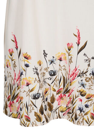 Kurzärmeliges Kleid aus Viskose mit Blumendruck, Off White Flower, Packshot image number 3