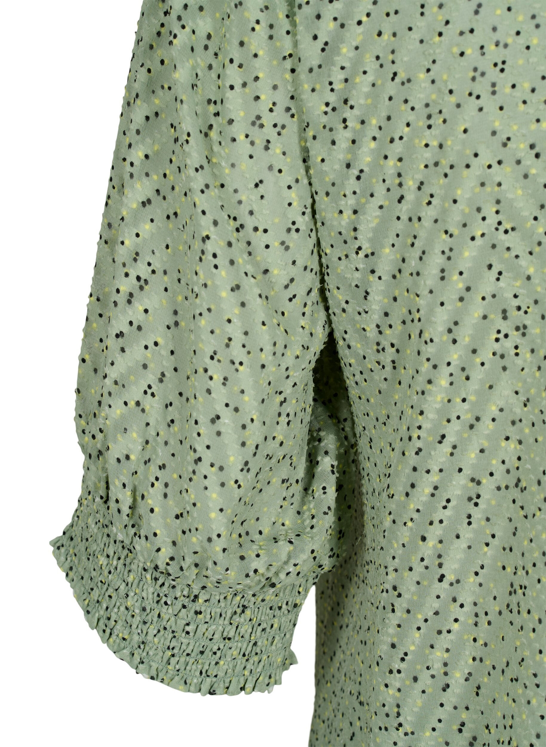 ZizziGepunktete Bluse mit kurzen &Auml;rmeln, Seagrass Dot, Packshot image number 3