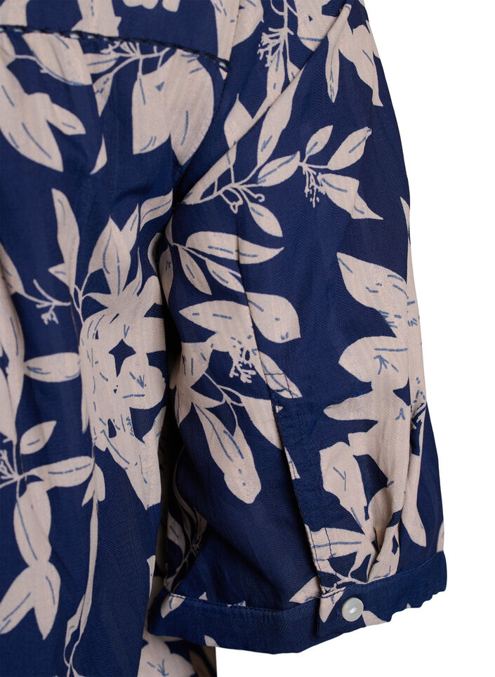Bluse mit Print und 1/2-Ärmeln, Blau, Packshot image number 3