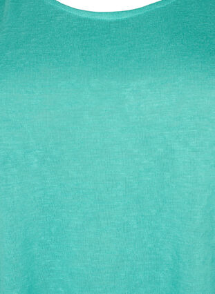 Top mit Struktur und Rundhalsausschnitt, Turquoise, Packshot image number 2