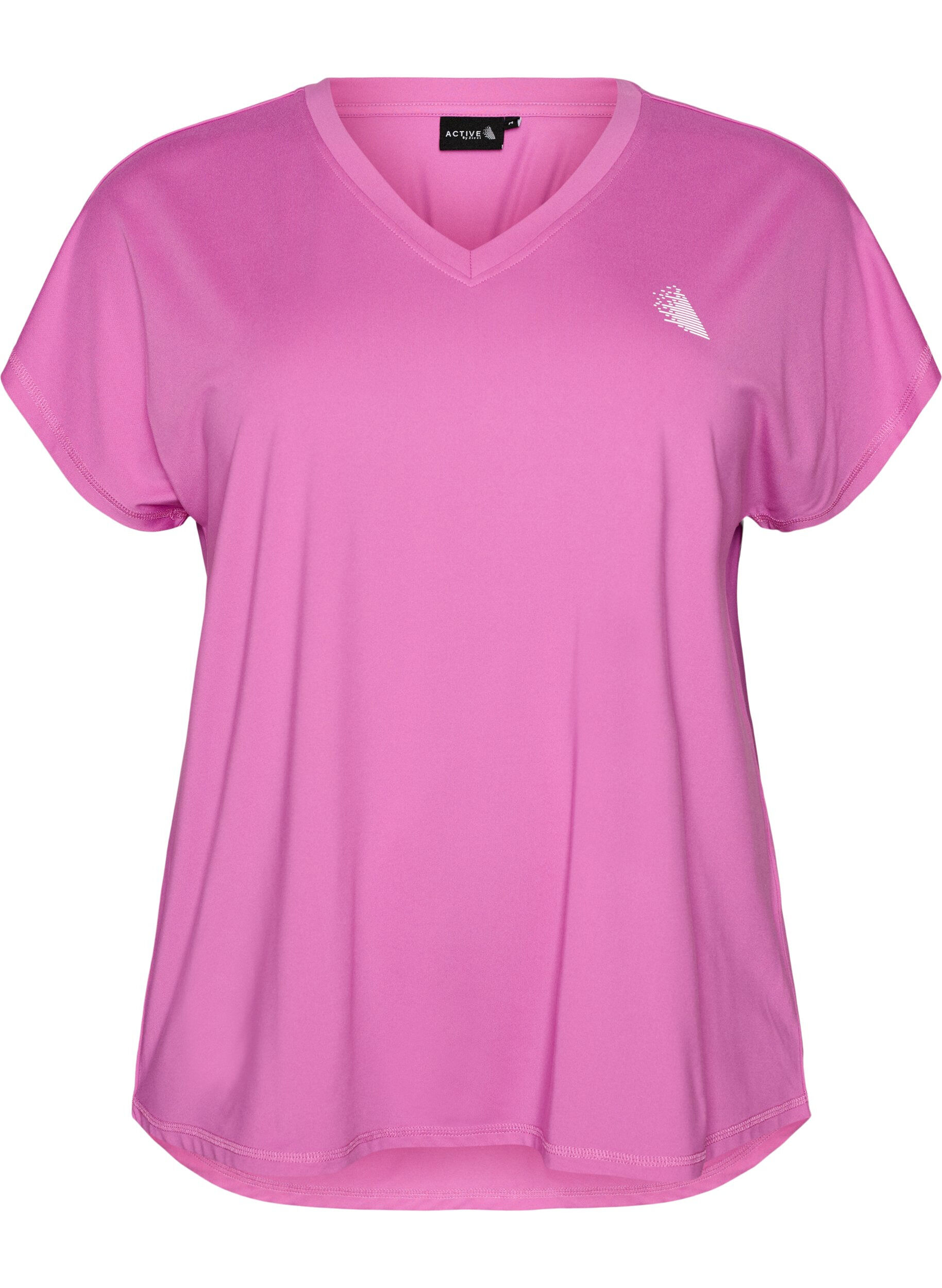 ZizziKurzarm Trainingsshirt mit V-Ausschnitt, Lila, Packshot image number 0