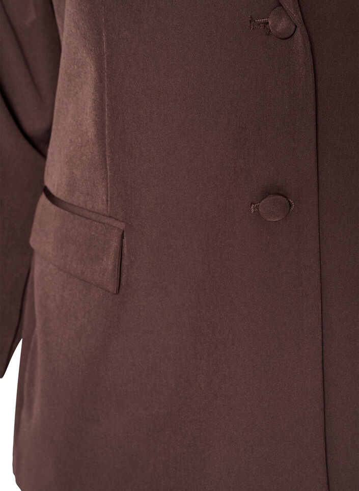 Klassischer Blazer mit Knopfverschluss, Braun, Packshot image number 2