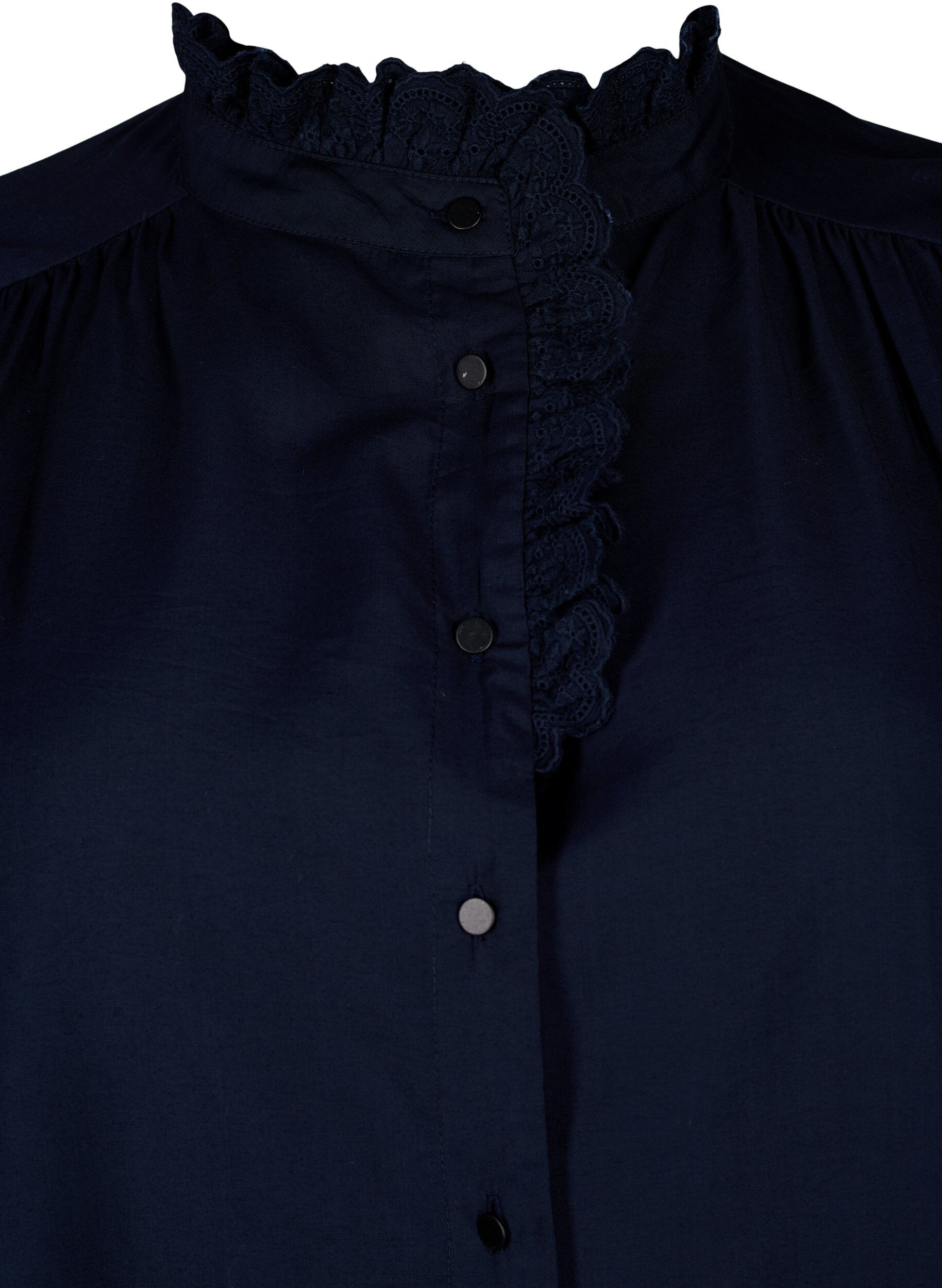 ZizziViskose Shirt Bluse mit Ruffles, Sky Captain, Packshot image number 2