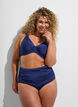 Bikini-Slip mit Drapierung und hoher Taille, Blau, Model image number 0