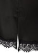 Langes Top aus Satin mit Spitzen, Schwarz, Packshot image number 3