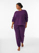 Hoch taillierte Hose aus Teddy-Fleece, Lila, Model image number 0