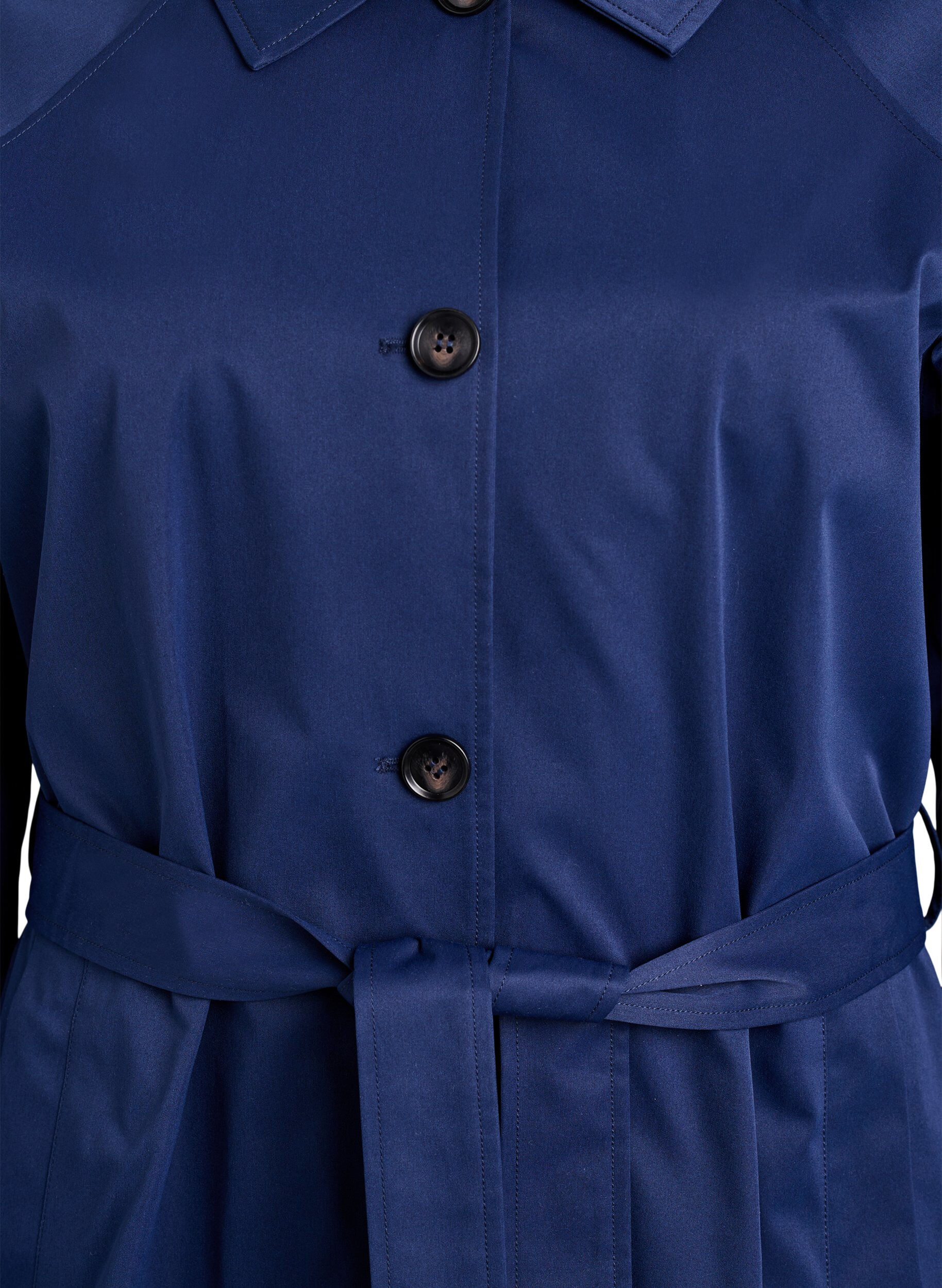 ZizziTrenchcoat mit G&uuml;rtel und Schlitzen, Blau, Packshot image number 2