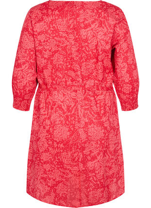 Bedrucktes Kleid mit Bindegürtel, Ribbon Red AOP, Packshot image number 1
