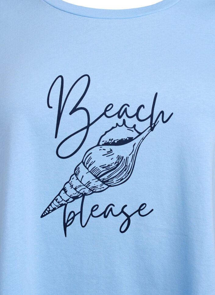 T-Shirt mit Rundhalsausschnitt und A-Linie, Blau, Packshot image number 2