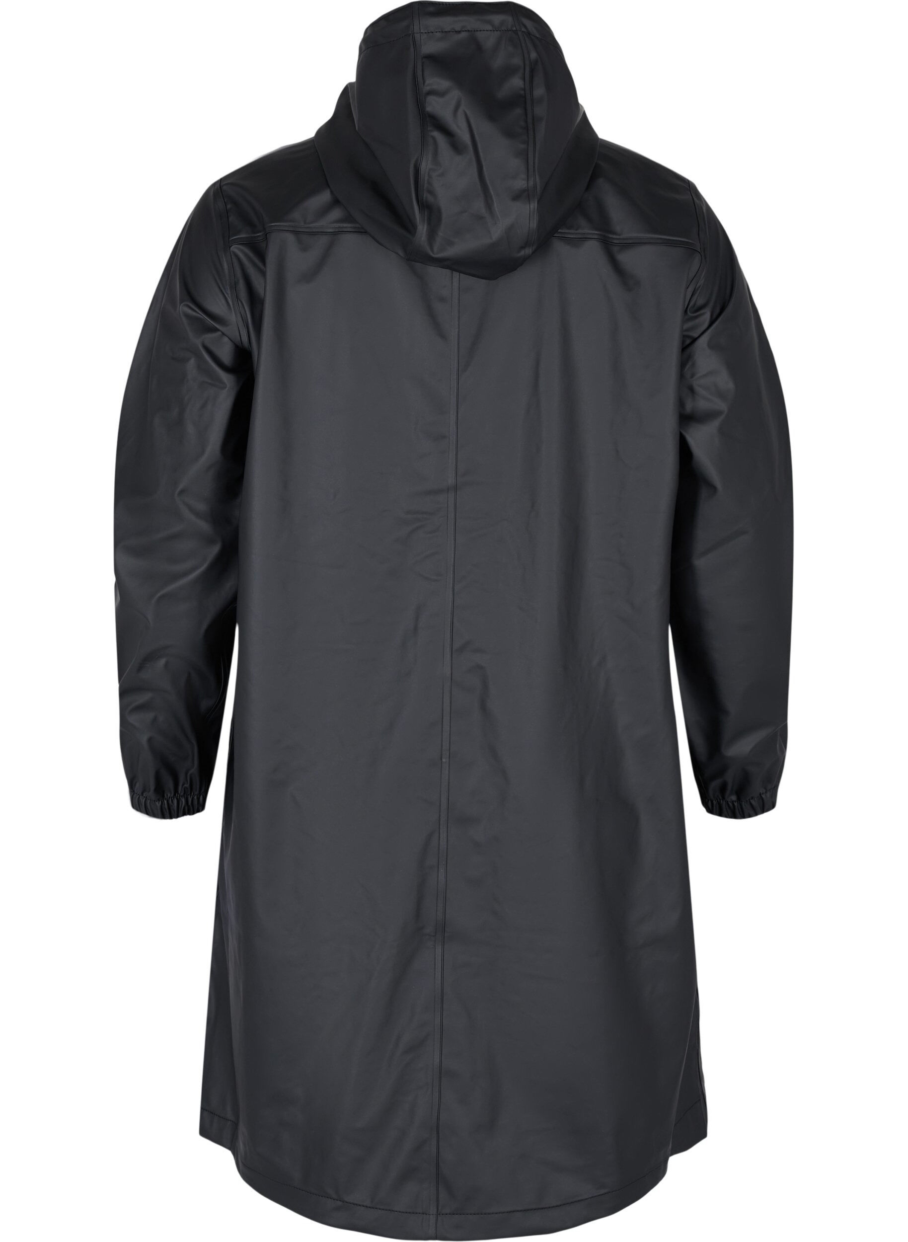 ZizziRegenjacke mit Kapuze und Knopfverschluss, Black, Packshot image number 1