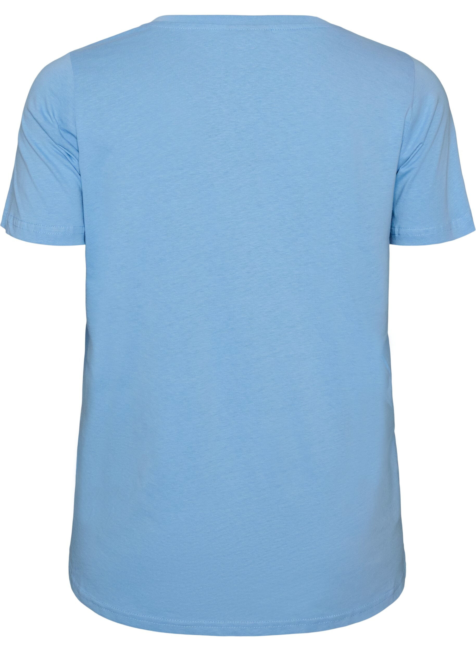 ZizziT-Shirt aus Baumwolle mit Frontprint und V-Ausschnitt, 0698, Packshot image number 1