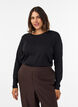 Langarm-Basic-T-Shirt mit Rundhalsausschnitt, Schwarz, Model image number 0