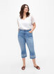  Amy Capri-Hosen mit hoher Taille und Stickerei, Light blue denim, Model image number 0