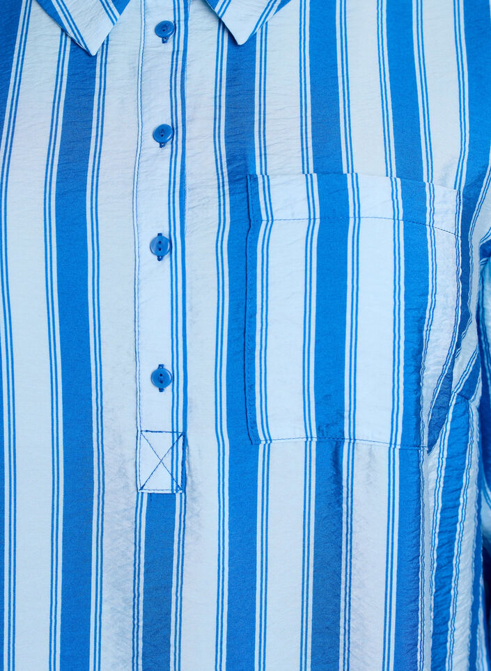 Kleid mit Kragen und Brusttasche, Blau, Packshot image number 2