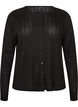 Strickjacke aus Bio-Baumwolle mit Lochstickerei, Schwarz, Packshot image number 0