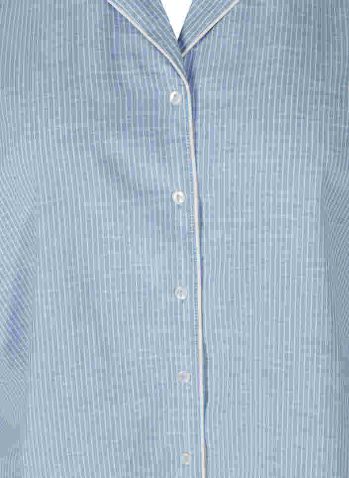 Gestreiftes Nachthemd aus Baumwolle, White/Blue Stripe, Packshot image number 2