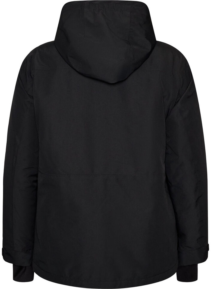 Skijacke mit Kapuze und Rei&szlig;verschlusstaschen, Schwarz, Packshot image number 1