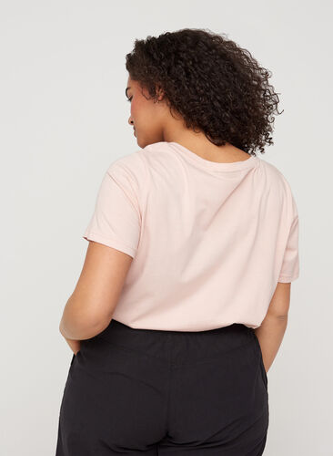 Kurzarm T-Shirt aus Baumwolle mit Aufdruck, Rose Smoke CALIFORN, Model image number 1