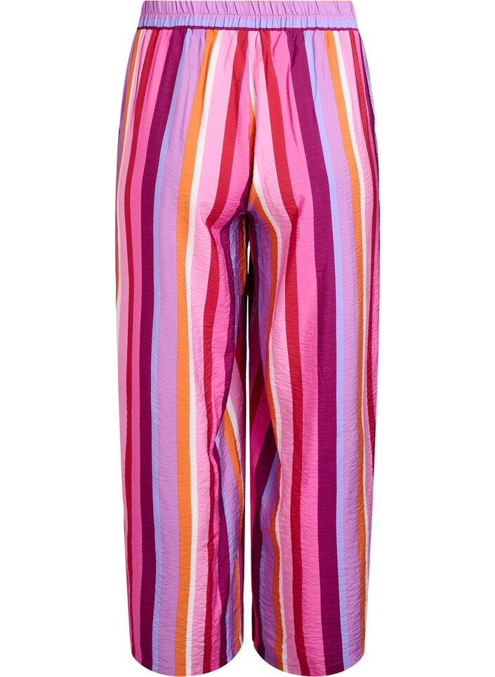 Locker geschnittene Viskosehose mit Streifen, Pink, Packshot image number 1