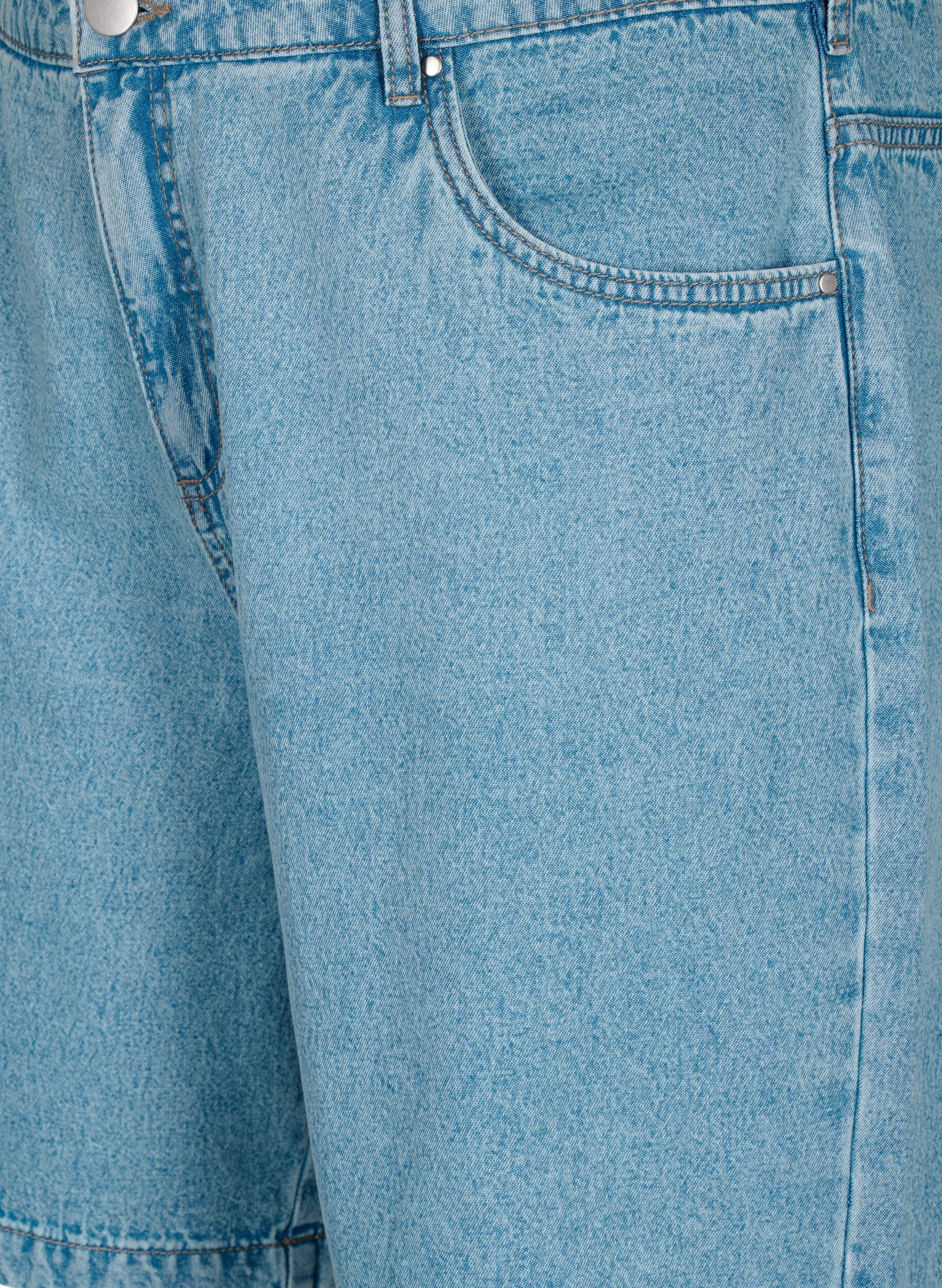 ZizziHohe Taille Denim-Shorts, Light Blue Denim, Packshot image number 2