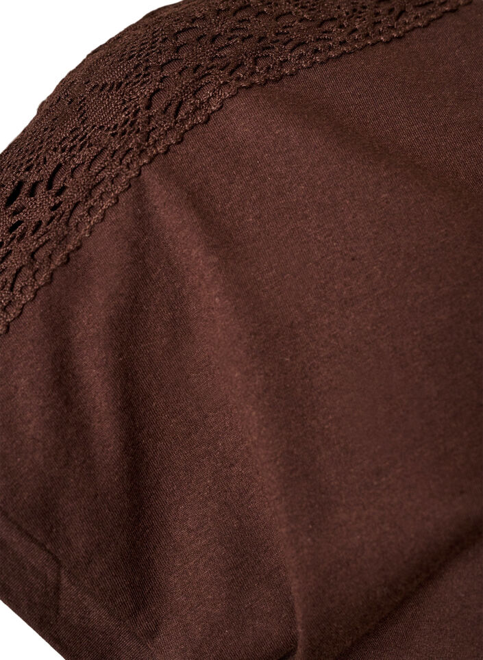 T-Shirt aus Baumwolle mit H&auml;keldetail, Braun, Packshot image number 3