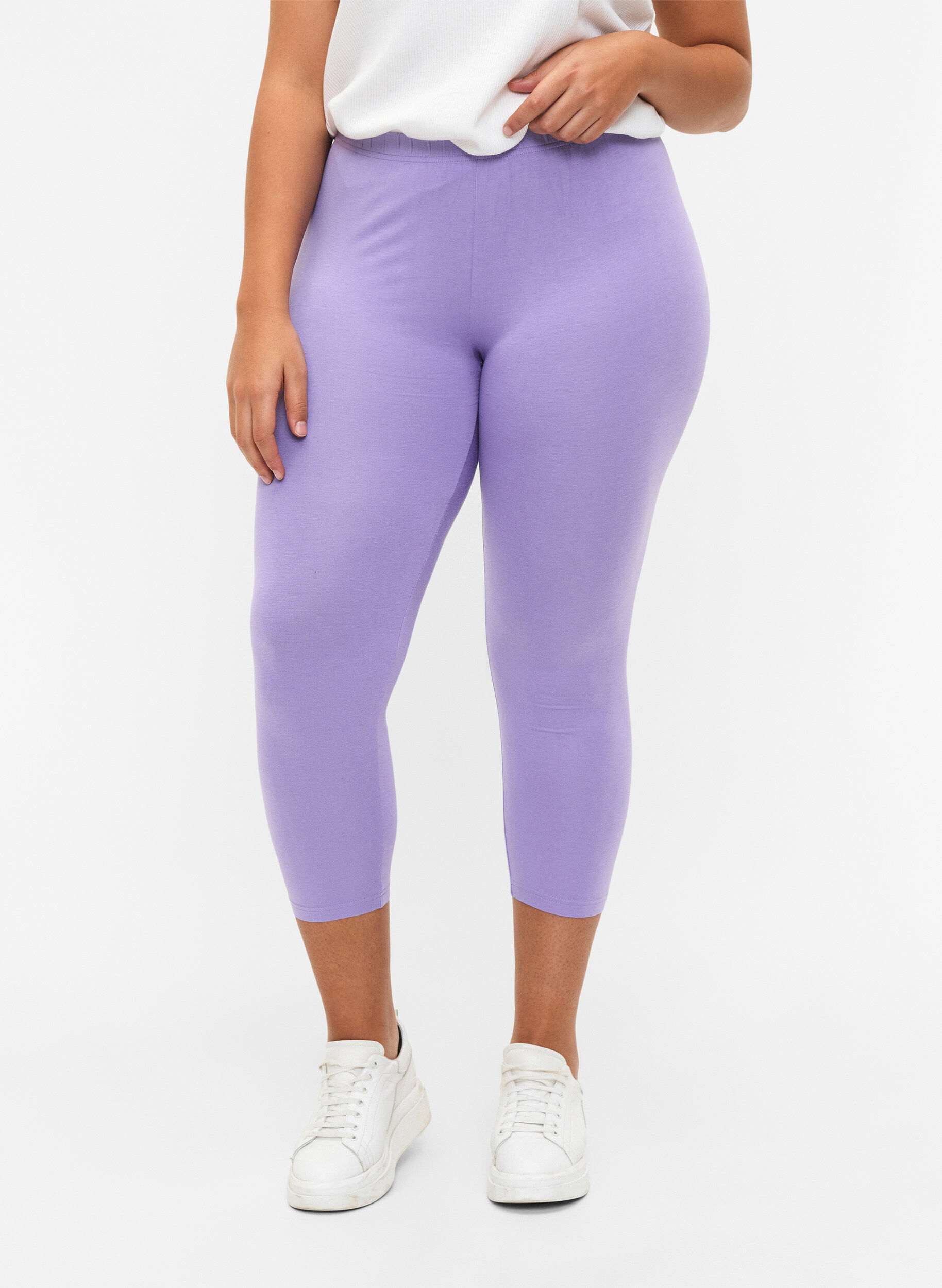 ZizziBasic 3/4-Leggings aus Viskose, Lila, Model image number 0