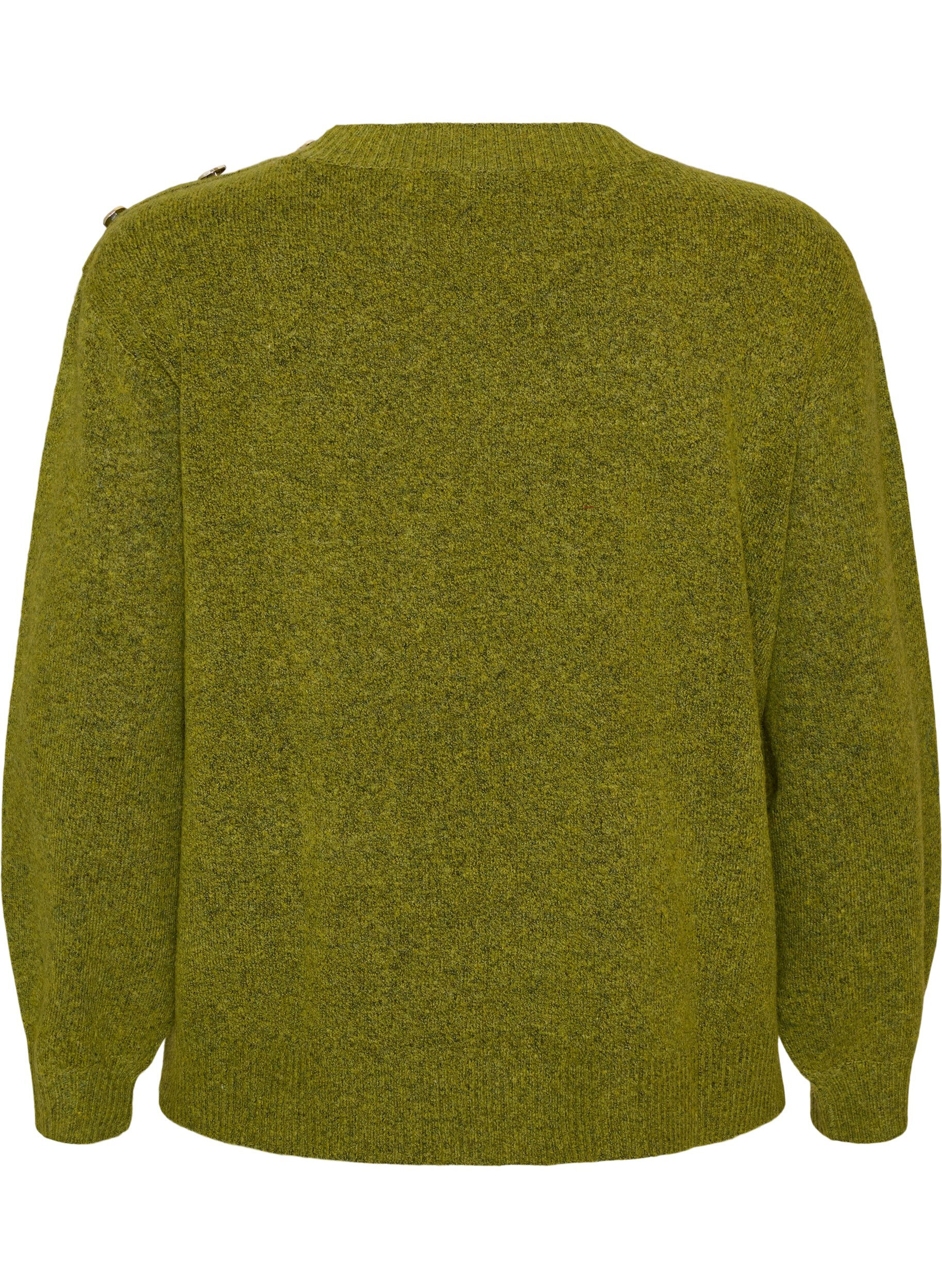 ZizziStrickbluse mit Knopfleiste, Gr&uuml;n, Packshot image number 1