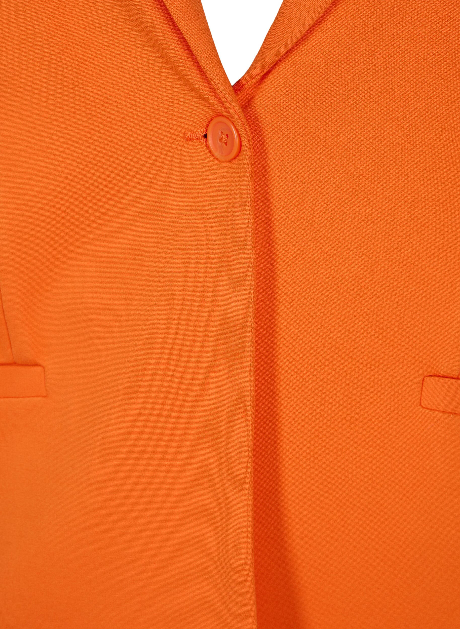 ZizziSchlichter Blazer mit Knopf und Dekorationstaschen, Mandarin Orange, Packshot image number 2