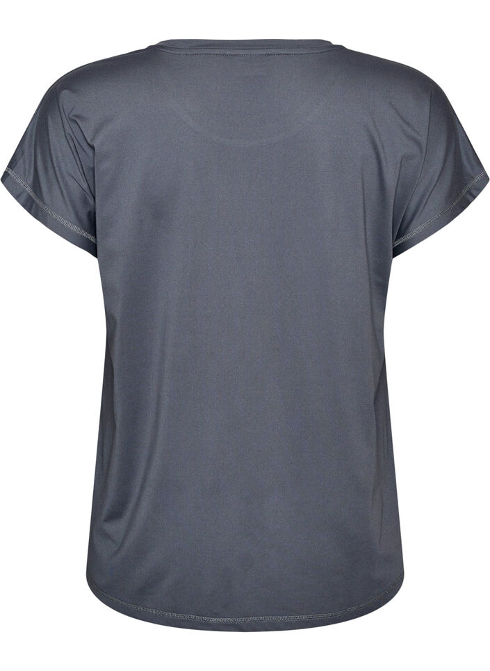 Einfarbiges Trainings-T-Shirt, Grau, Packshot image number 1