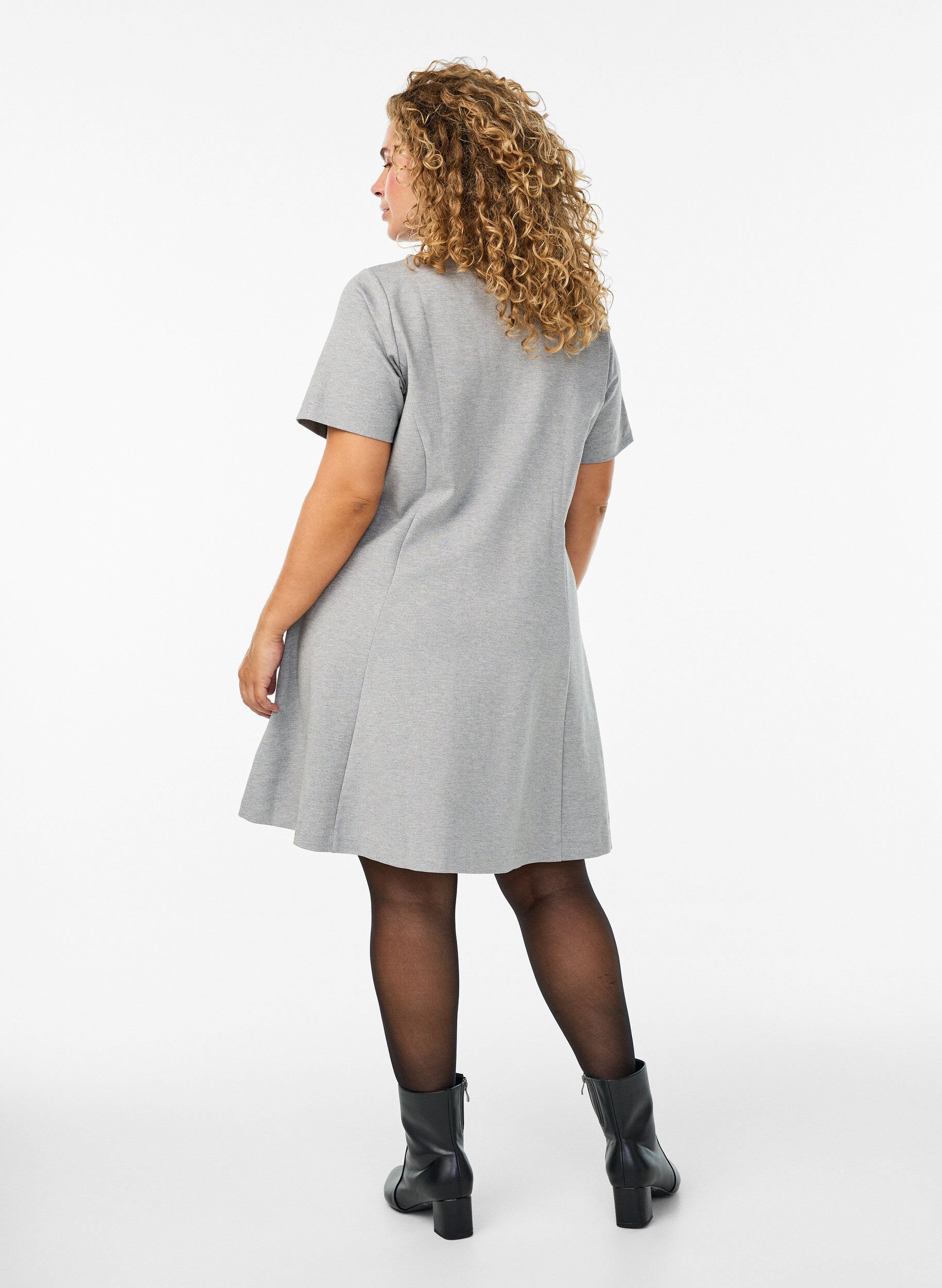 ZizziKurzes A-Linien Kleid aus Jersey, Grau, Model image number 1