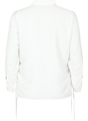Hemd aus Viskose mit Rüschendetail, Bright White, Packshot image number 1