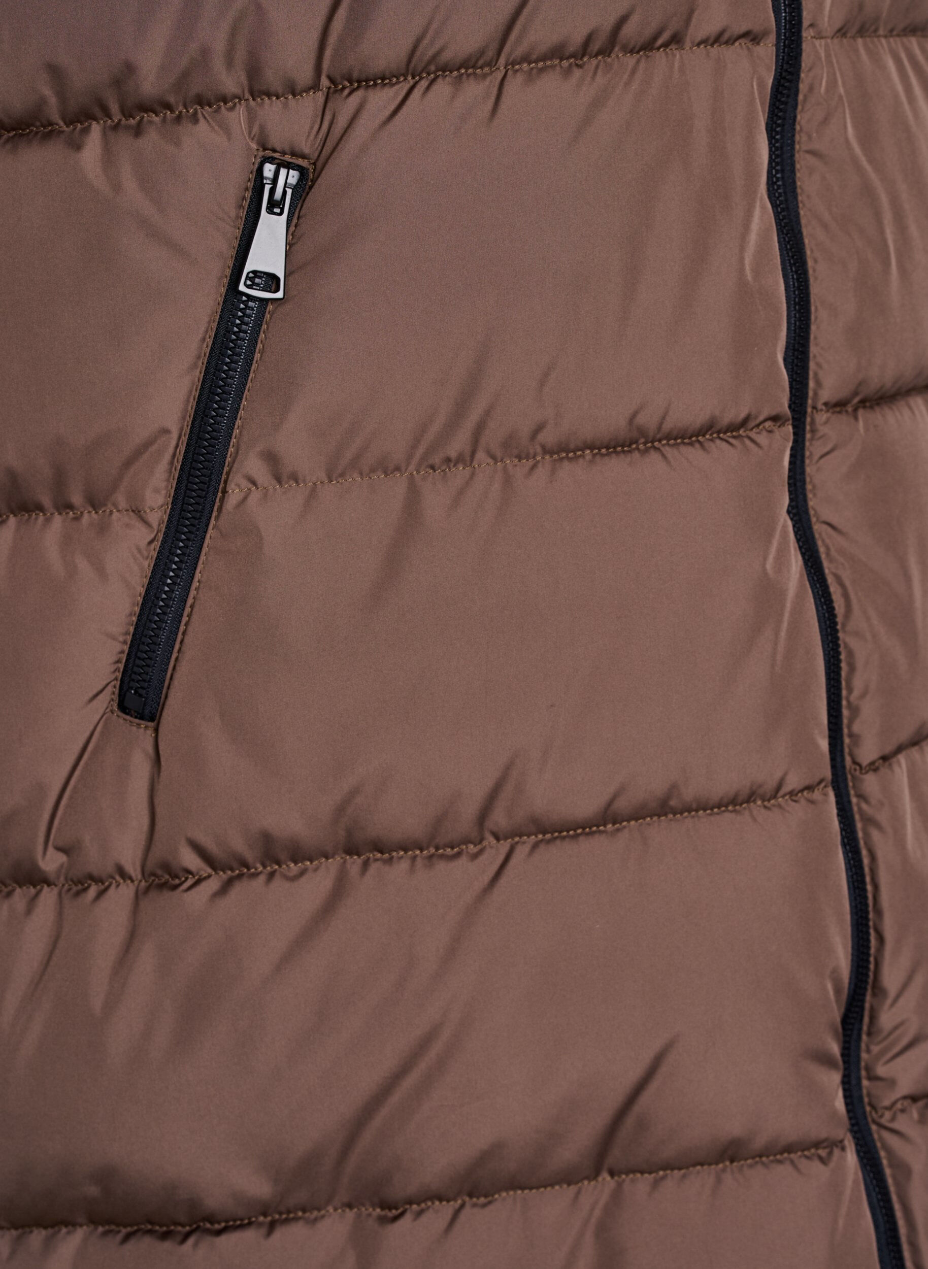 ZizziLanger Weste mit Kapuze und Taschen, Braun, Packshot image number 3