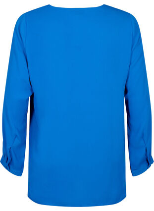 Einfarbiges Hemd mit V-Ausschnitt, Princess Blue, Packshot image number 1