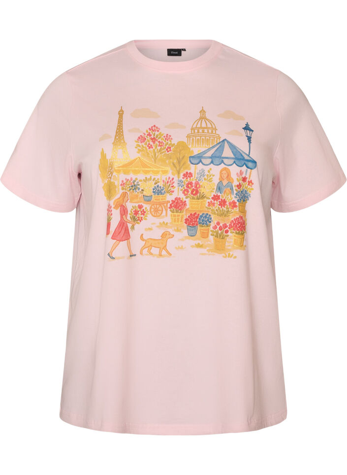 T-Shirt aus Bio-Baumwolle mit Frontprint, Rot, Packshot image number 0