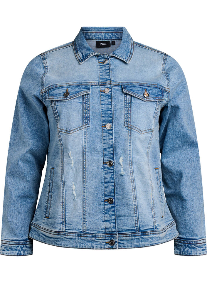 Jeansjacke im klassischen Schnitt, Blau, Packshot image number 0