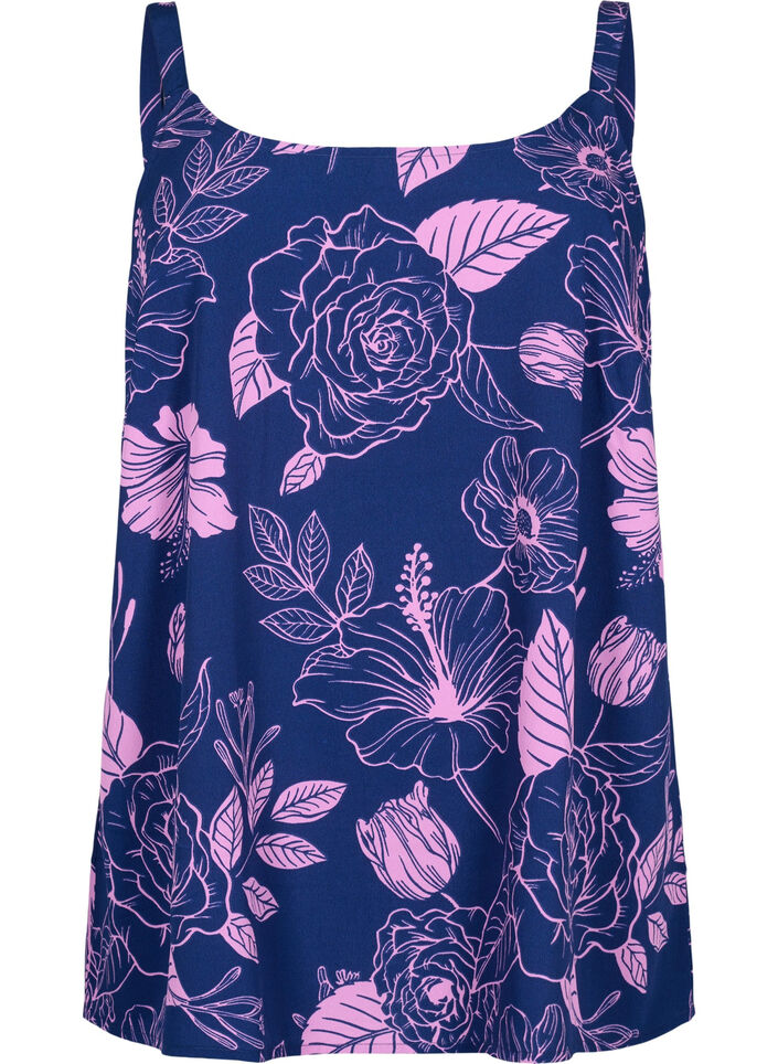 FLASH - Top mit Print, Medieval Blue Flower, Packshot image number 0