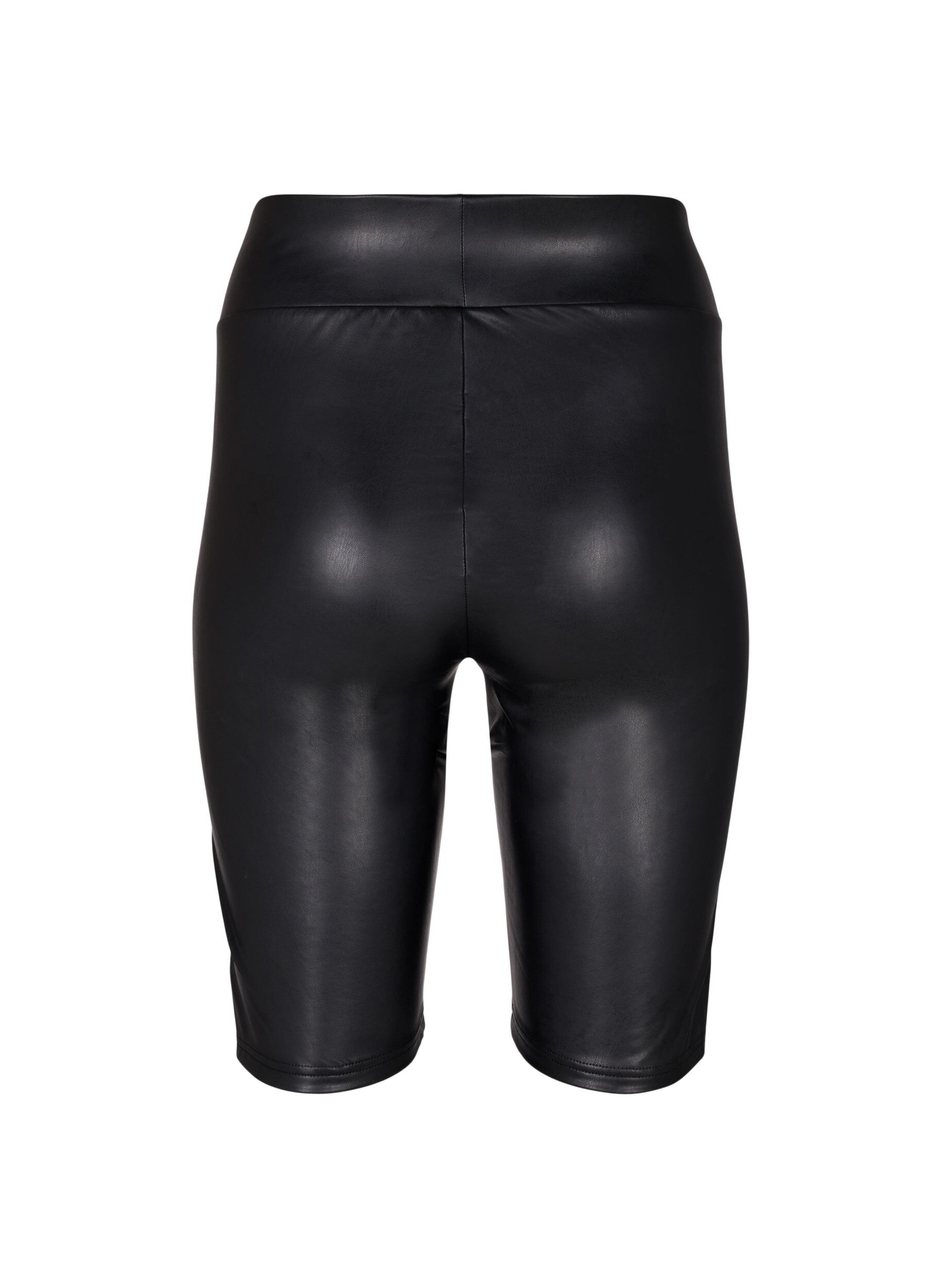 ZizziGl&auml;nzende, eng anliegende Shorts mit hoher Taille, Black, Packshot image number 1