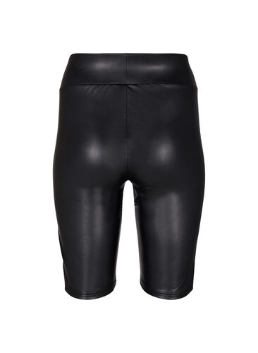 Glänzende, eng anliegende Shorts mit hoher Taille, Black, Packshot image number 1