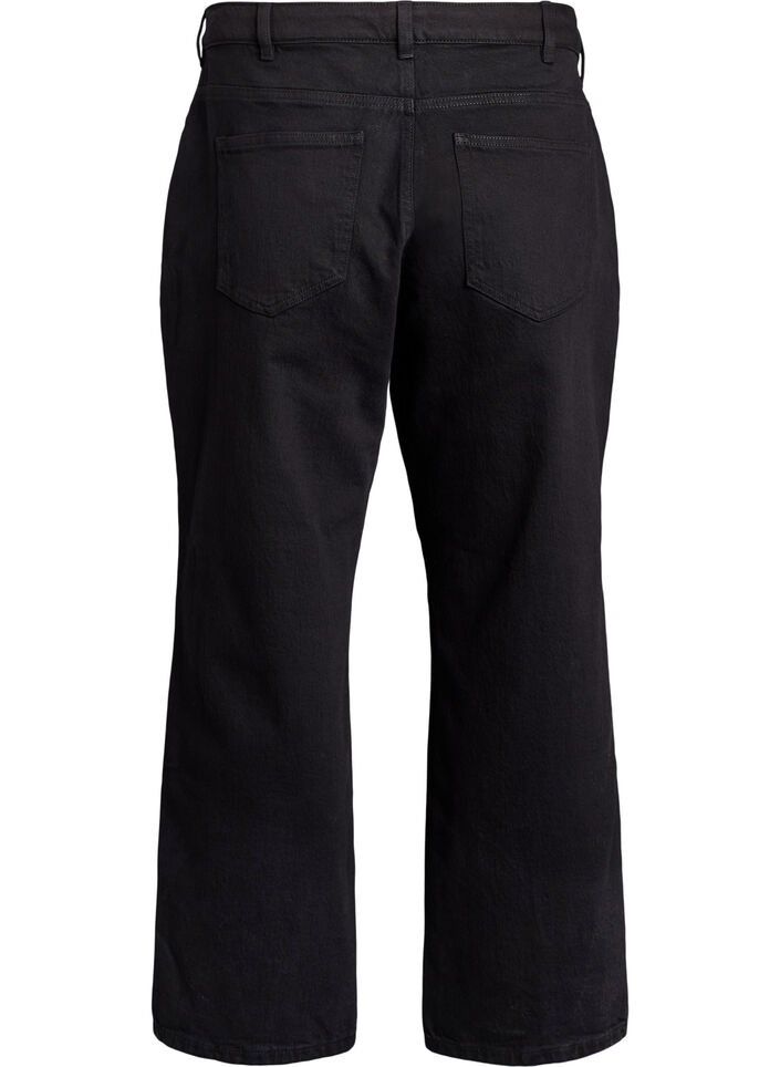 Weite Jeans mit verk&uuml;rzter L&auml;nge, Schwarz, Packshot image number 1