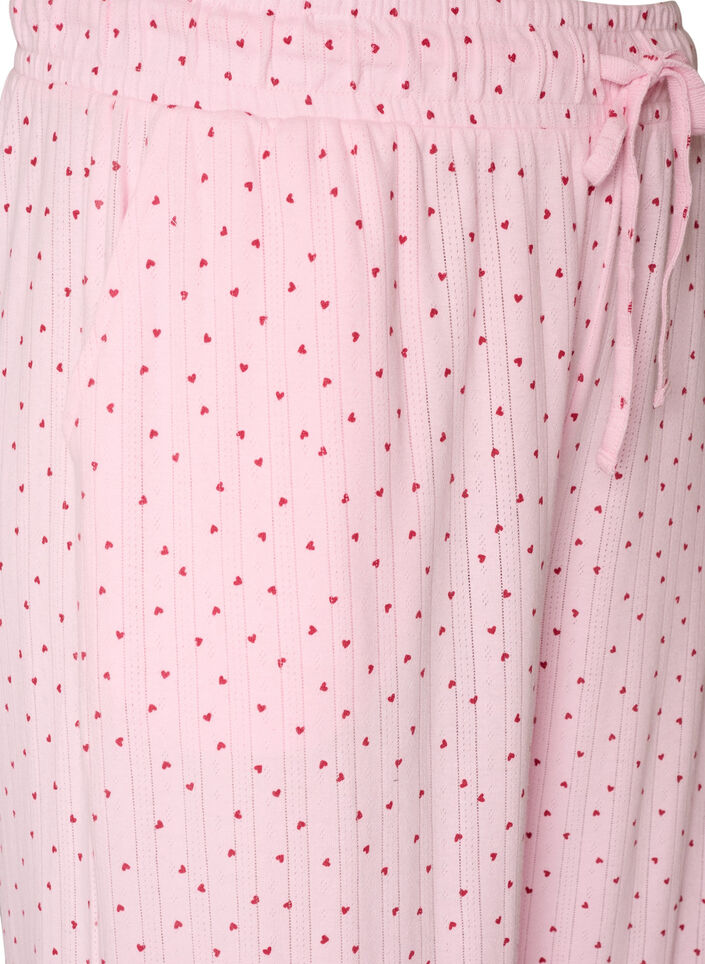 Pyjamahose aus Bio-Baumwolle mit Lochstickerei, Pink, Packshot image number 2