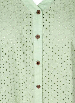 Ärmellose Hemdbluse mit Lochstickerei, Silt Green, Packshot image number 2
