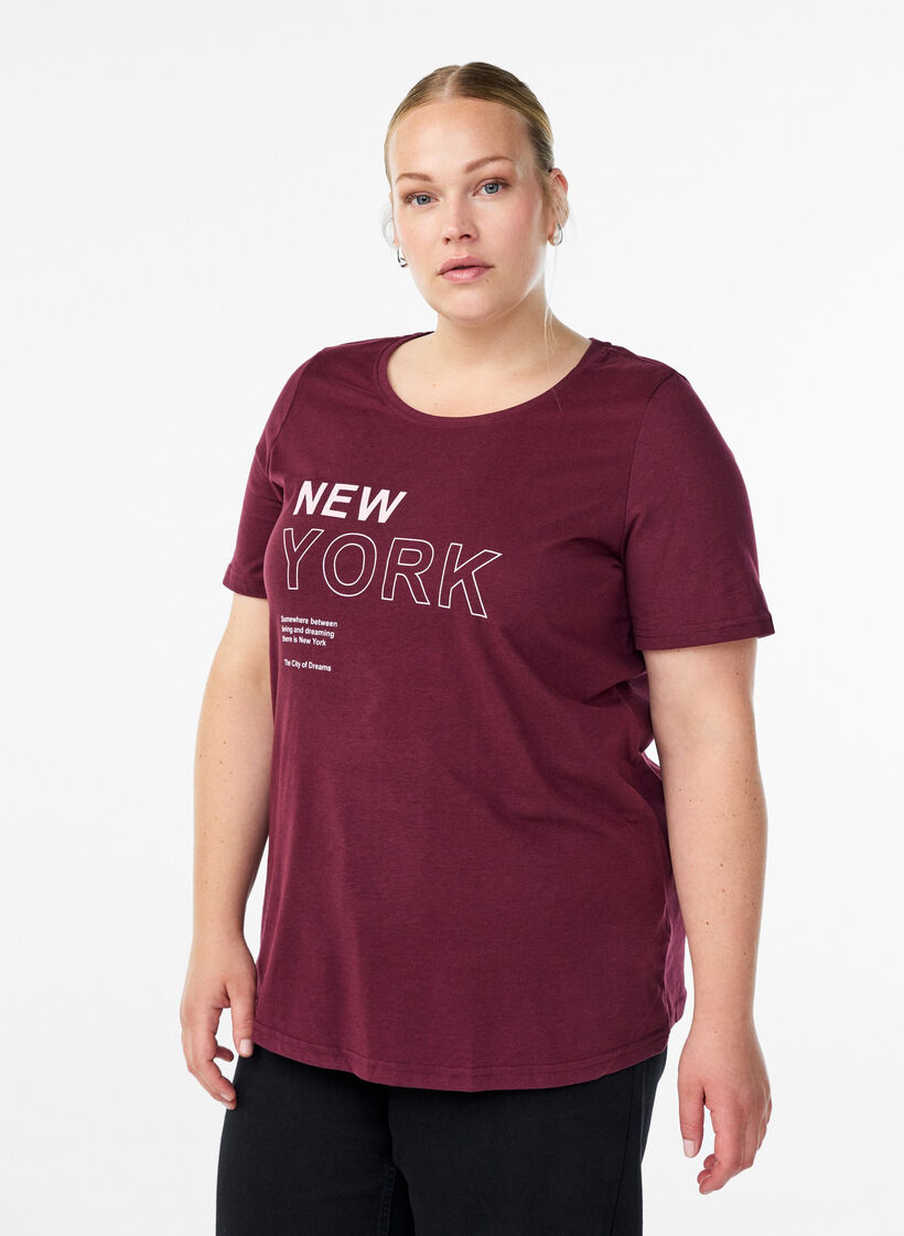 FLASH - T-Shirt mit Print, Dunkles Bordeaux, Model image number 0