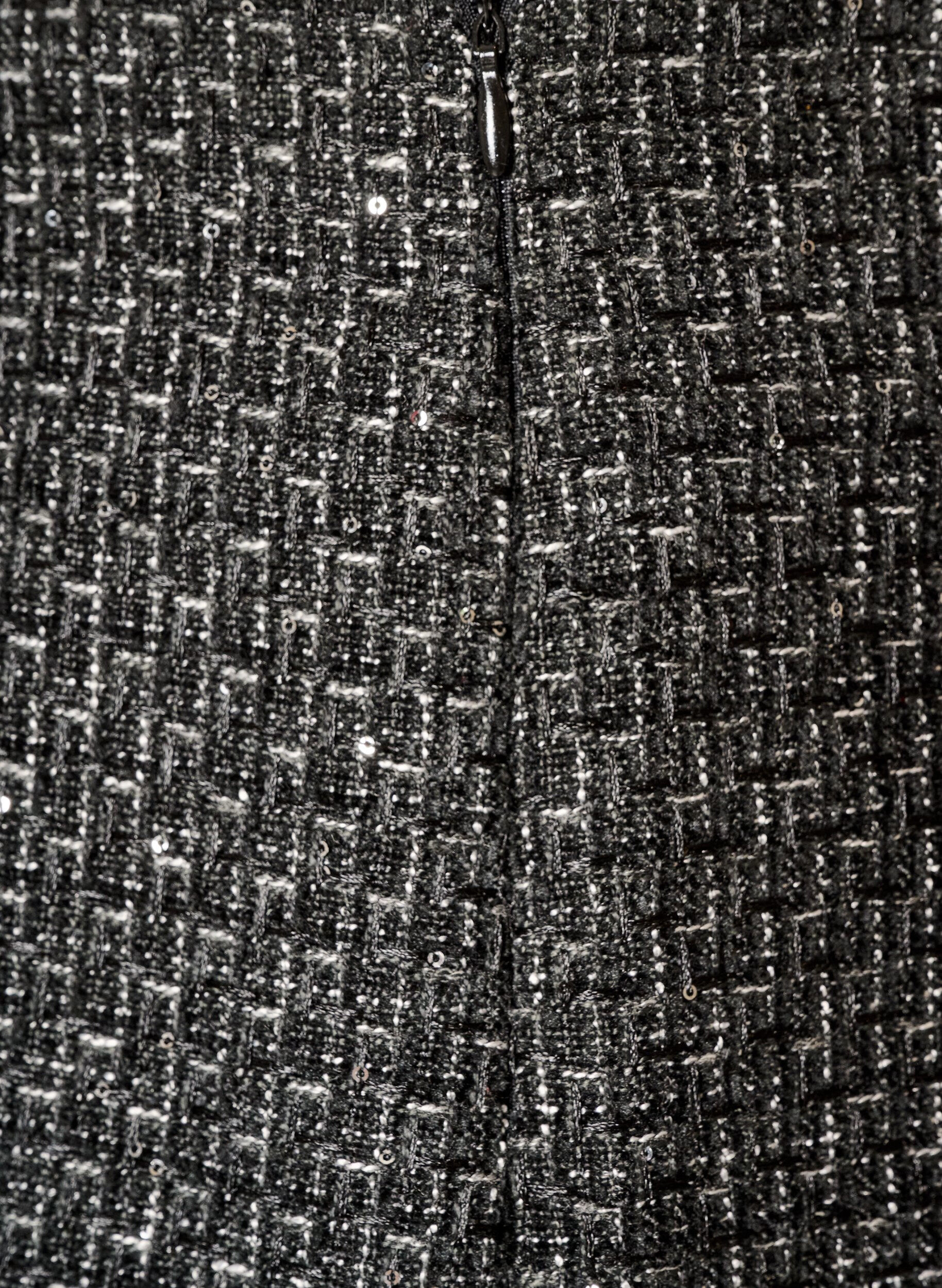 ZizziKurzer Rock aus Boucl&eacute; mit Pailletten, Schwarz, Packshot image number 3