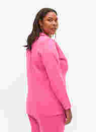 Schlichter Blazer mit Knopf und Dekorationstaschen, Shocking Pink, Model